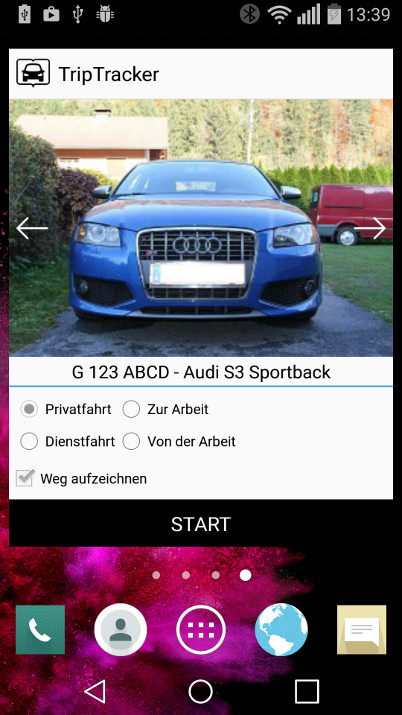 TripTracker für den Homescreen